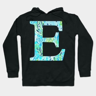 The Letter E Aqua Multicolor Design Hoodie